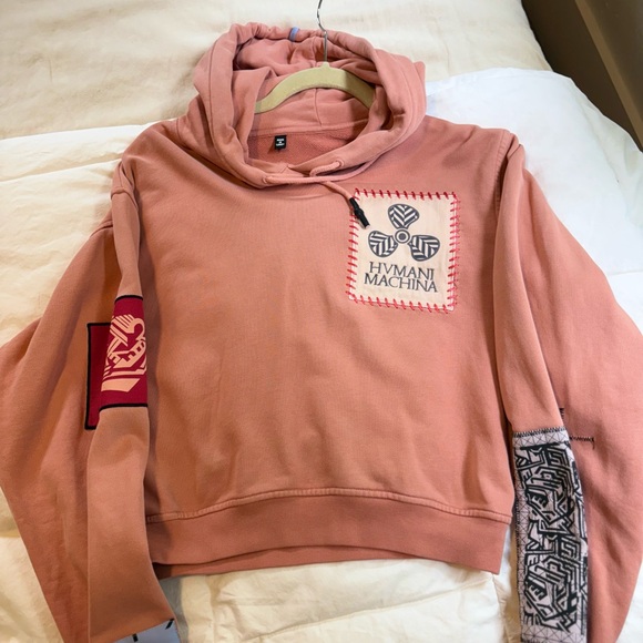 MCQ Alexander McQueen In Dust appliquéd cotton-jersey hoodie - Picture 15 of 17